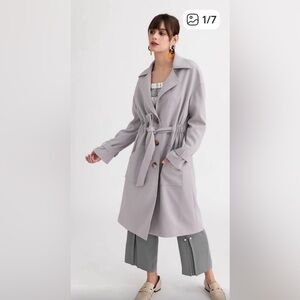 Elegant Light Gray Women's Coat